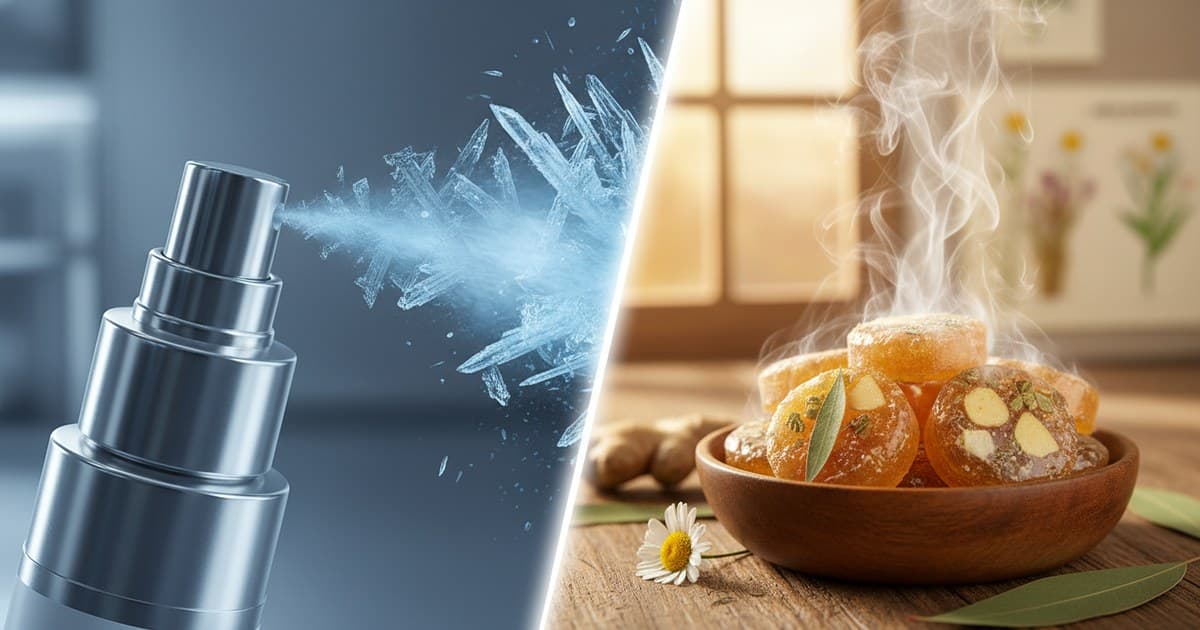 Alternatives to Numbing Throat Spray: Natural Lozenges Without the Medicine Taste - Benzocaine-free alternatives to numbing throat sprays: relaxation lozenges, throat comfort mints, and when numbing is vs isn't appropriate.