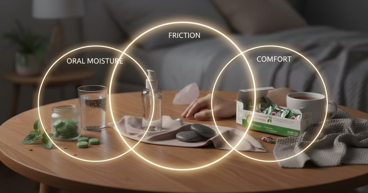 Couples Intimacy Comfort Products: Oral Moisture, Lube & What to Use Together - Guide for couples choosing intimacy comfort products: oral hydration mints, flavored glide gels, and how to combine them without awkwardness.